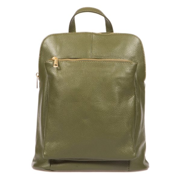 DE-0210OLIVE (1) - Γυναικείο δερμάτινο σακίδιο